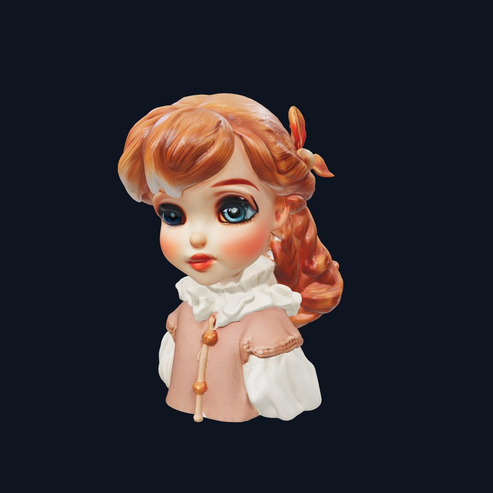 Copper Accent Antique Doll Model Pack