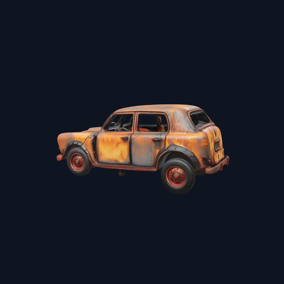 Rusty Burned Vehicle SideView model pack