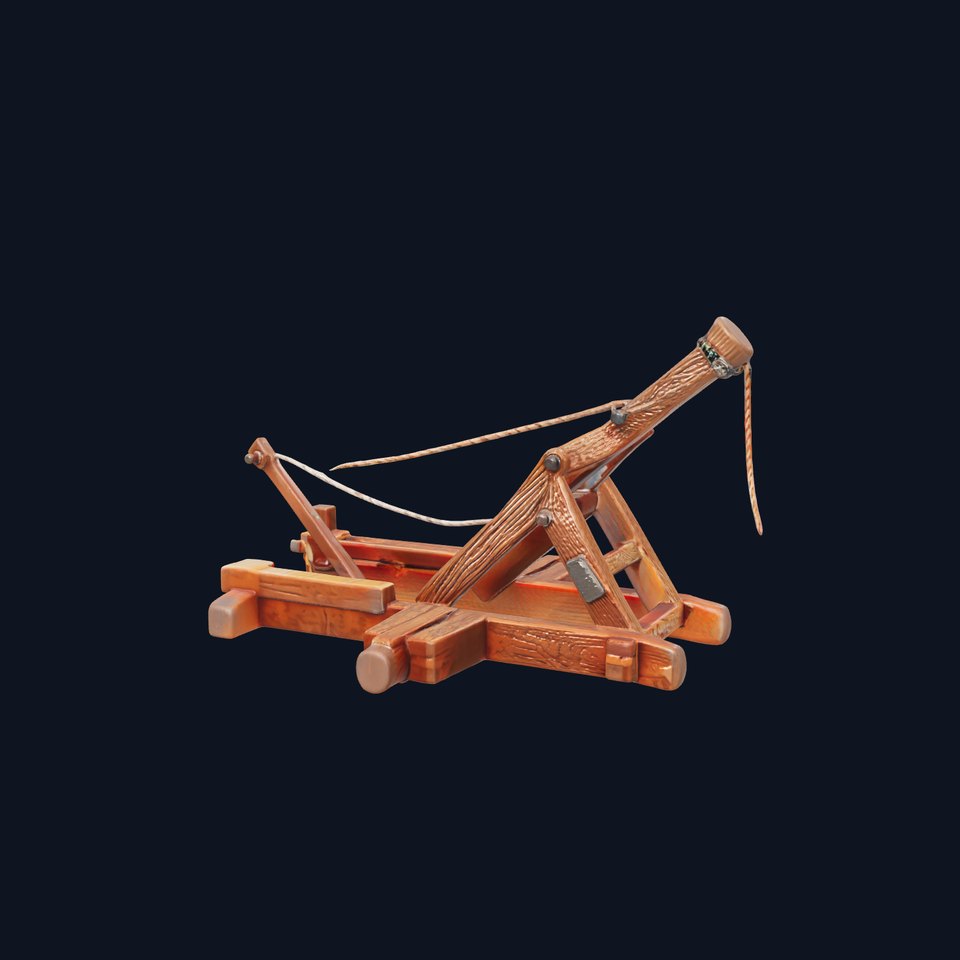 Medieval Catapult Model Pack with Detailed Wood and Metal Textures
