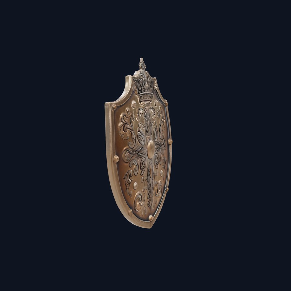 Ornate Metal Shield Ancient Crest model pack