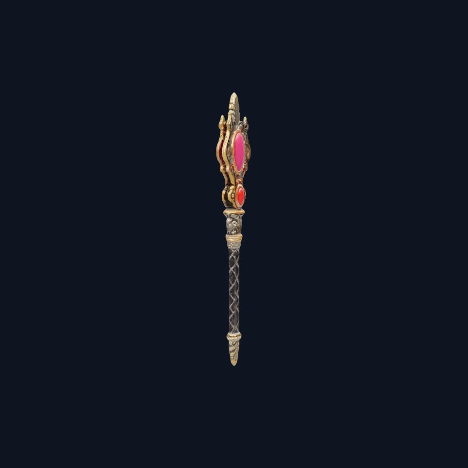 Ceremonial Scepter with Ruby Gemstone model pack