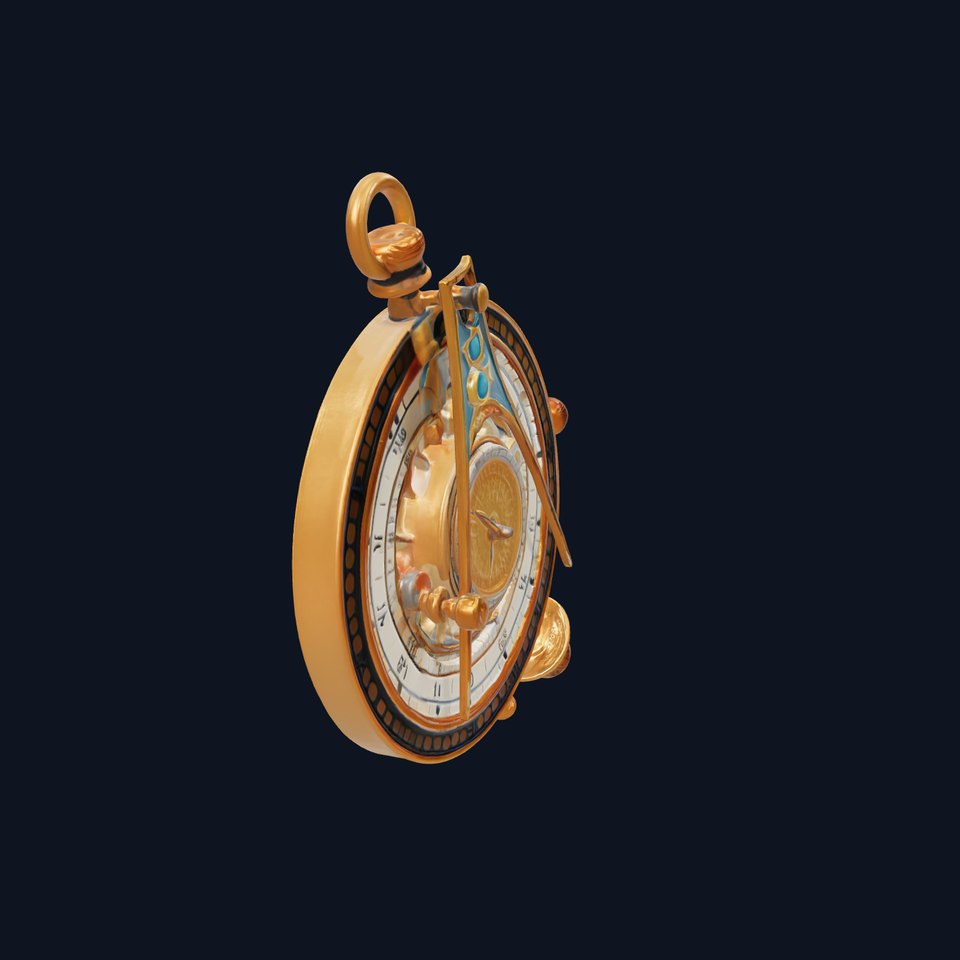 Ancient Astrolabe Metalwork Enamel Sculpture model pack