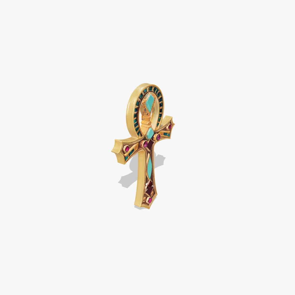 Ornate Egyptian Ankh with Gemstone Inlays model pack