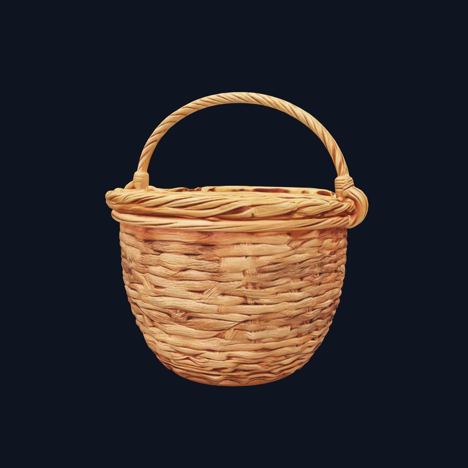 Country Style Woven Basket D Model Pack