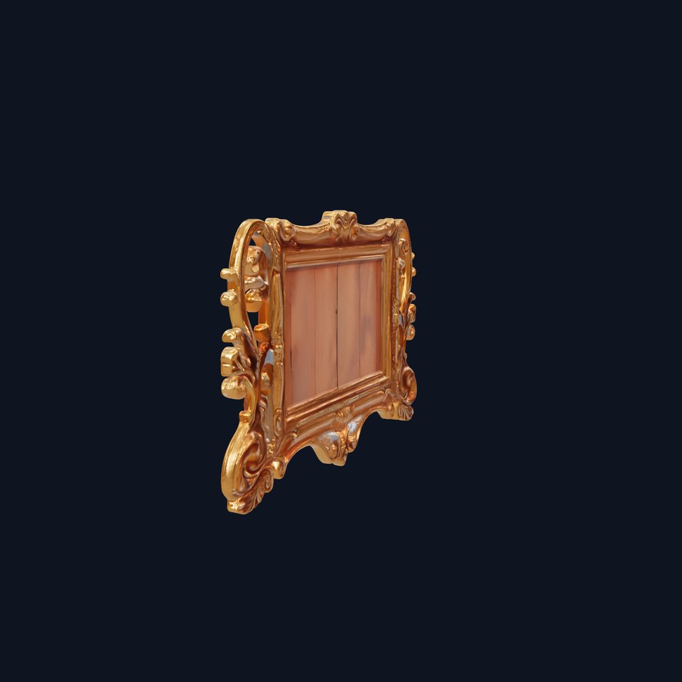 Ornate Renaissance Golden Frame model pack