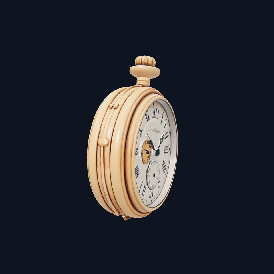 Antique Pocket Watch Intricate Metalwork Model Pack