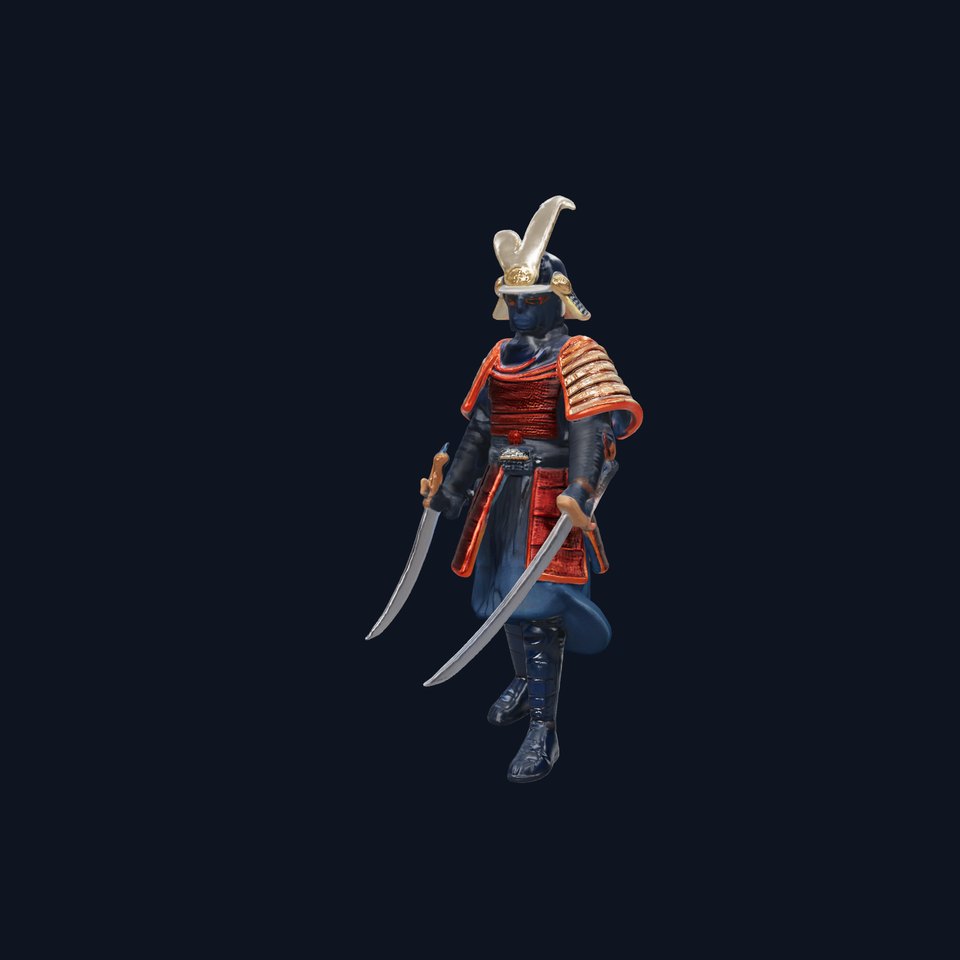 Japanese Samurai Figurine Historical Art model pack