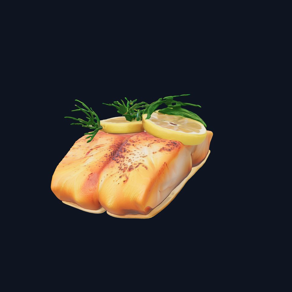 Gourmet Seared Salmon Fillet Dish model pack