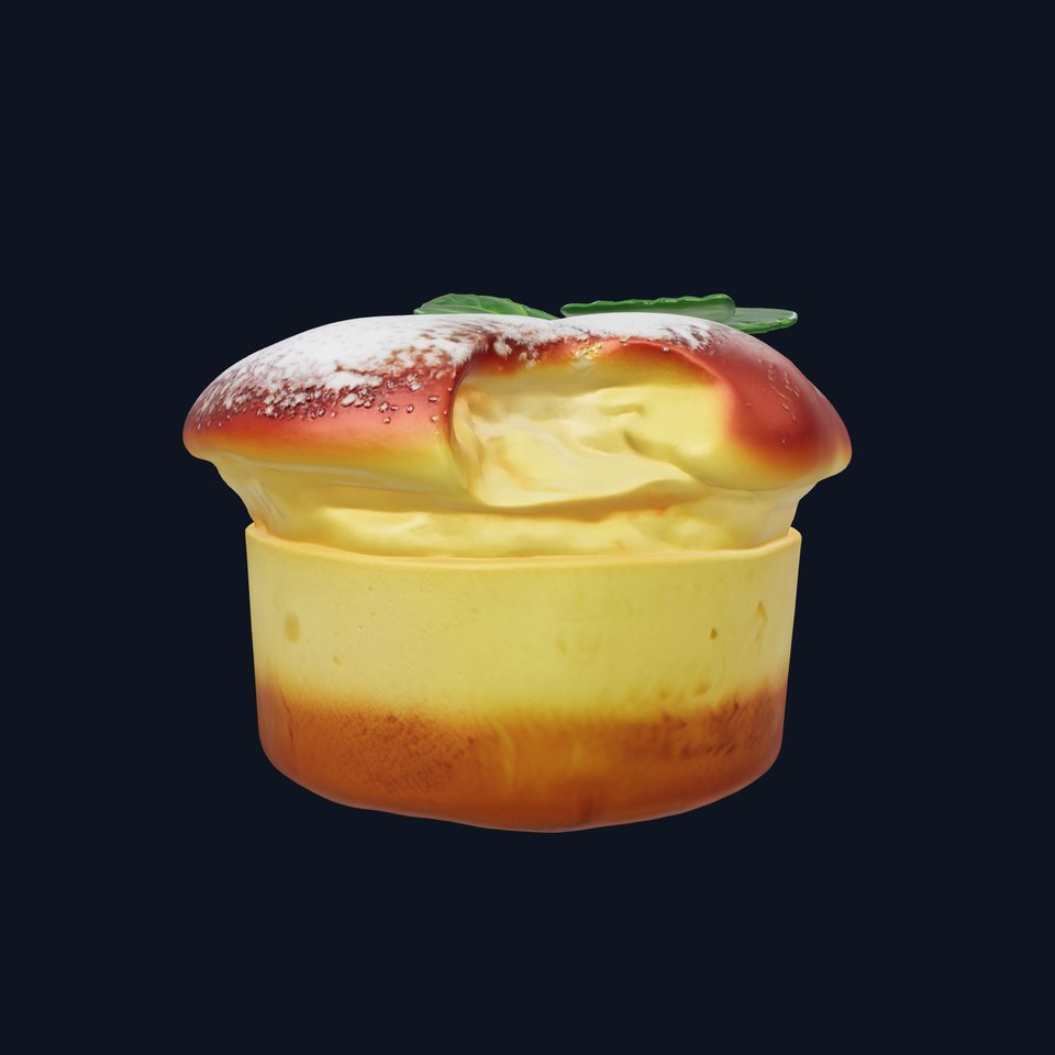 Souffl Dessert with Mint Leaf model pack