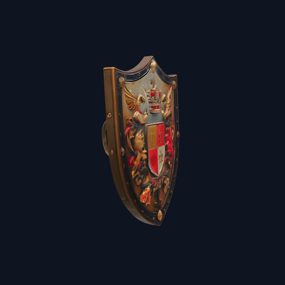 Medieval Decorative Shield with Coat of Arms model pack