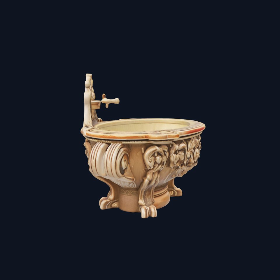 Antique Castle Basin Carved Decor model pack