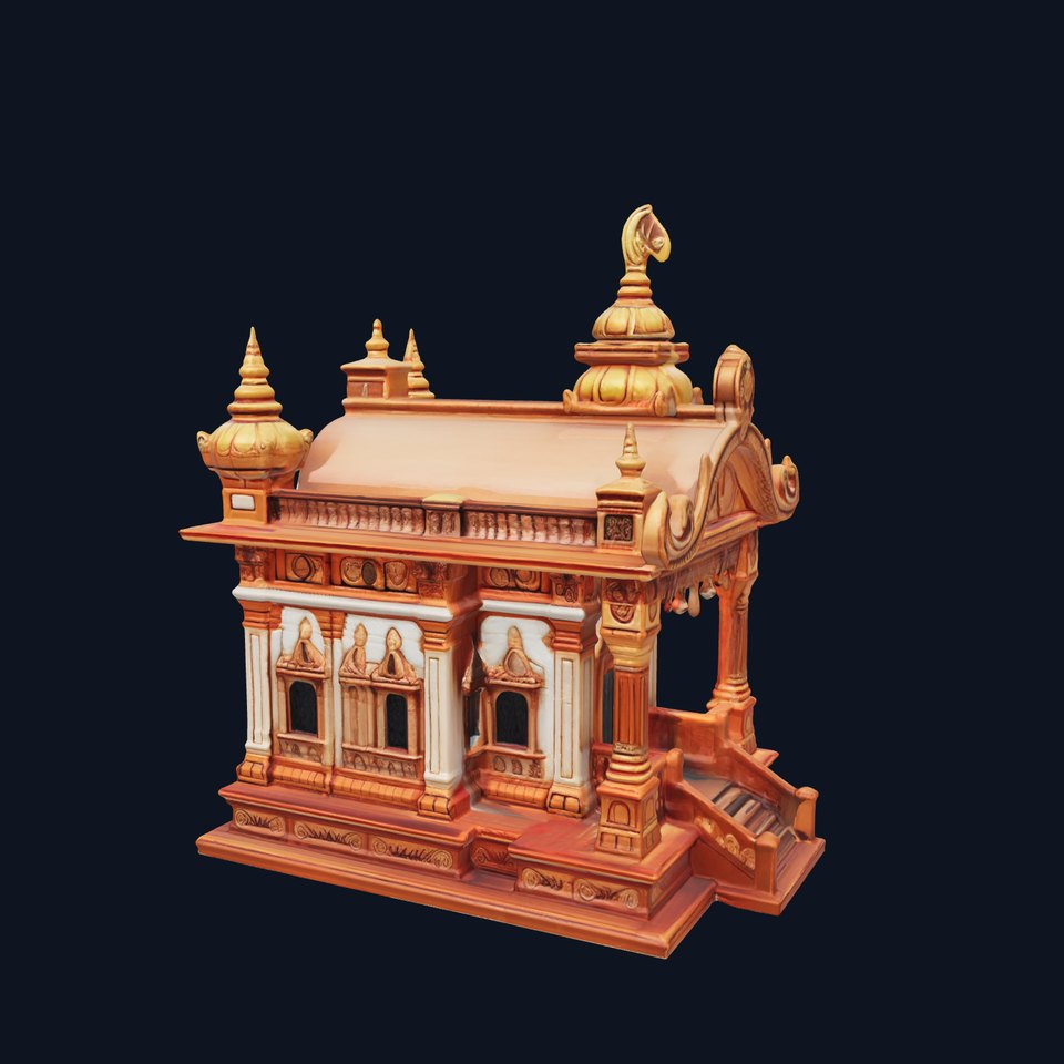 Architectural Temple Copper Accents Model Pack