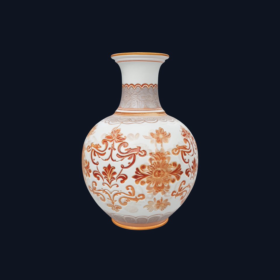 Sophisticated Rosewater Container Intricate Pattern model pack