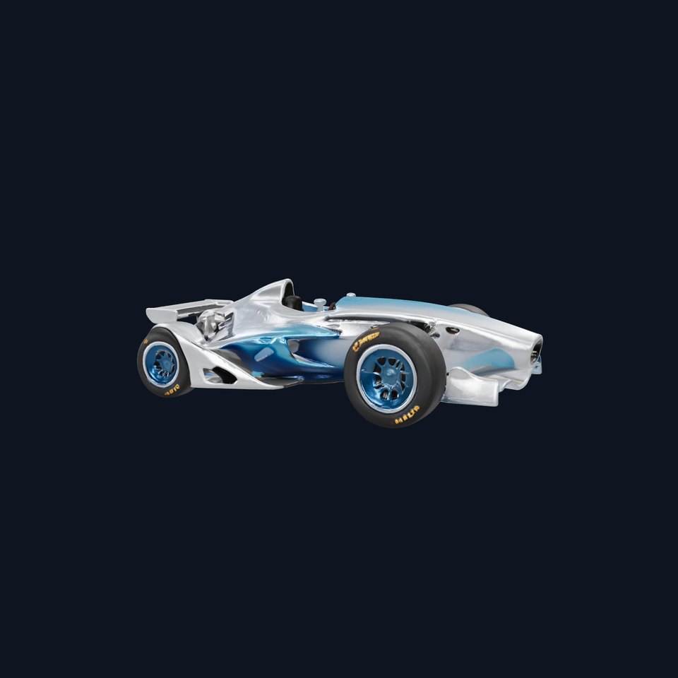 Formula  Racecar Metallic Silver and Blue model pack