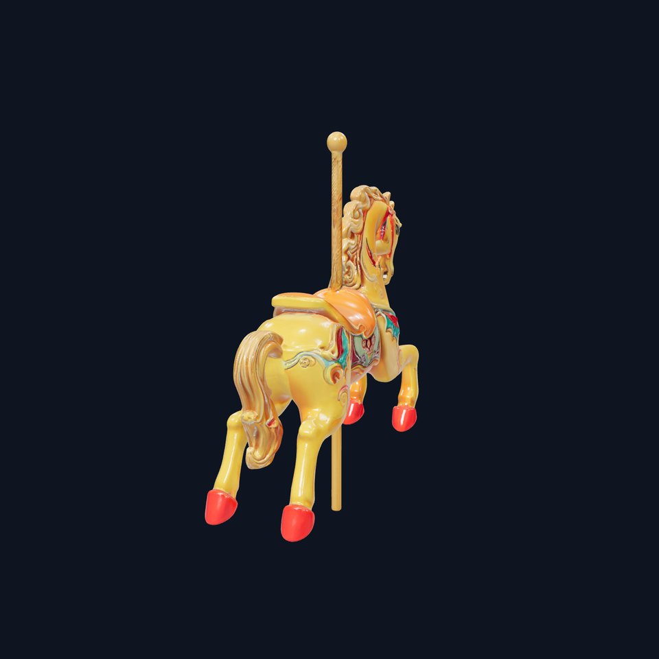 Vintage Carousel Horse Sculpture model pack