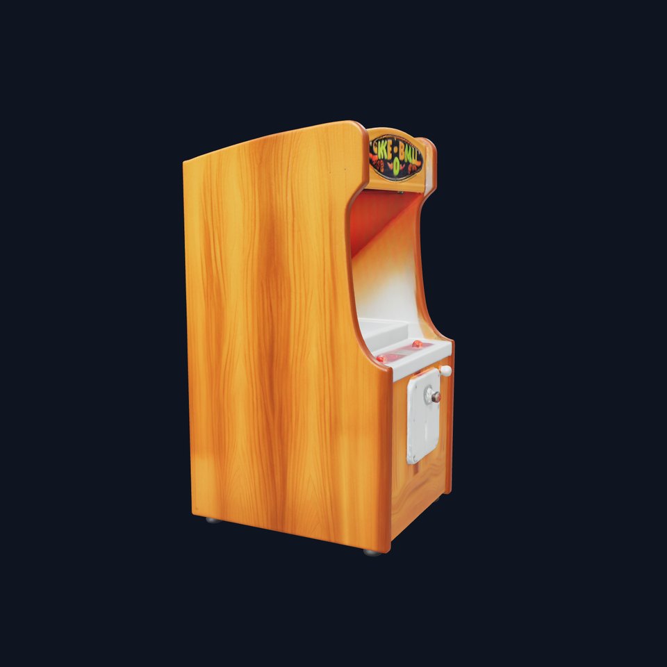 Vibrant SkeeBall Machine Wooden Exterior model pack