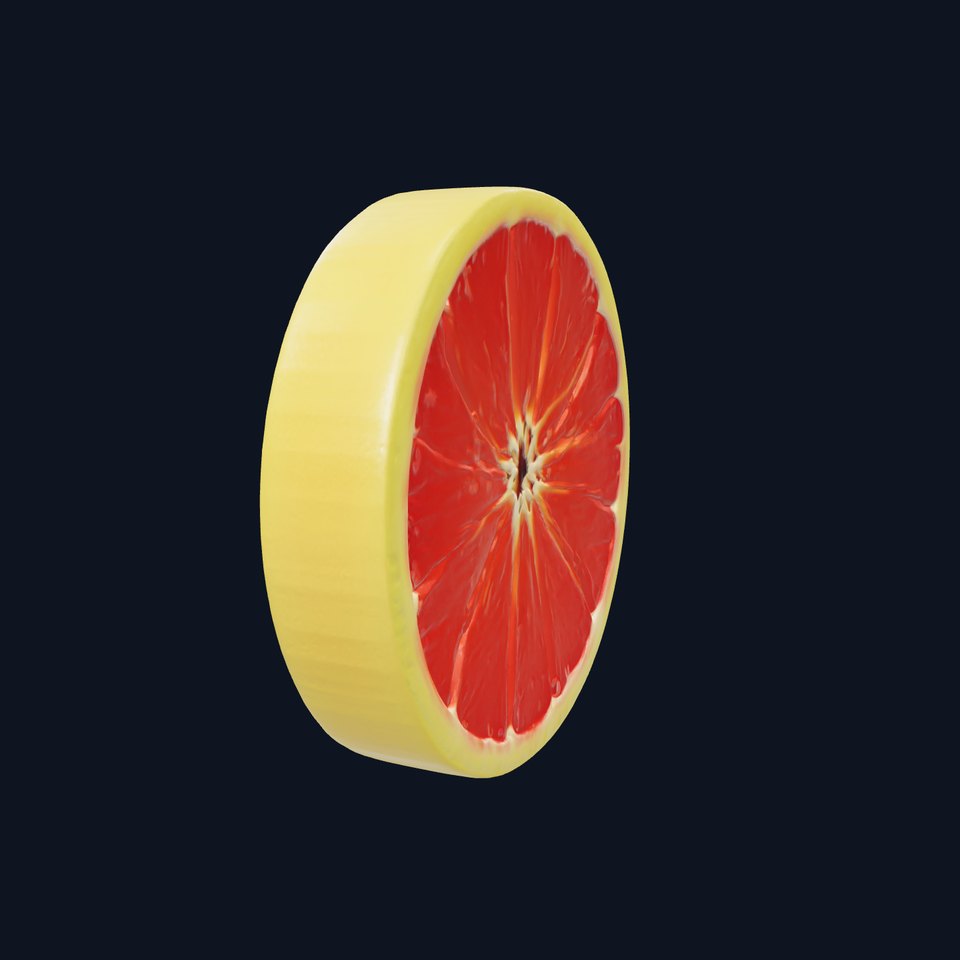 Grapefruit Slice Model with Detailed Veins model pack