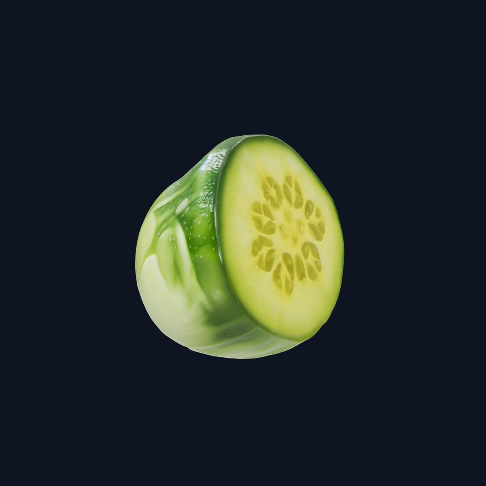 Cucumber Slice Detailed D Model Pack