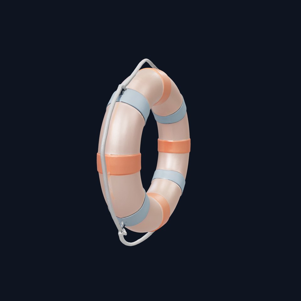Lifebuoy with Automatic Flame Lights Model Pack