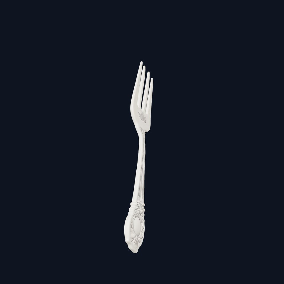 Elegant Floral Fruit Fork D Model Pack