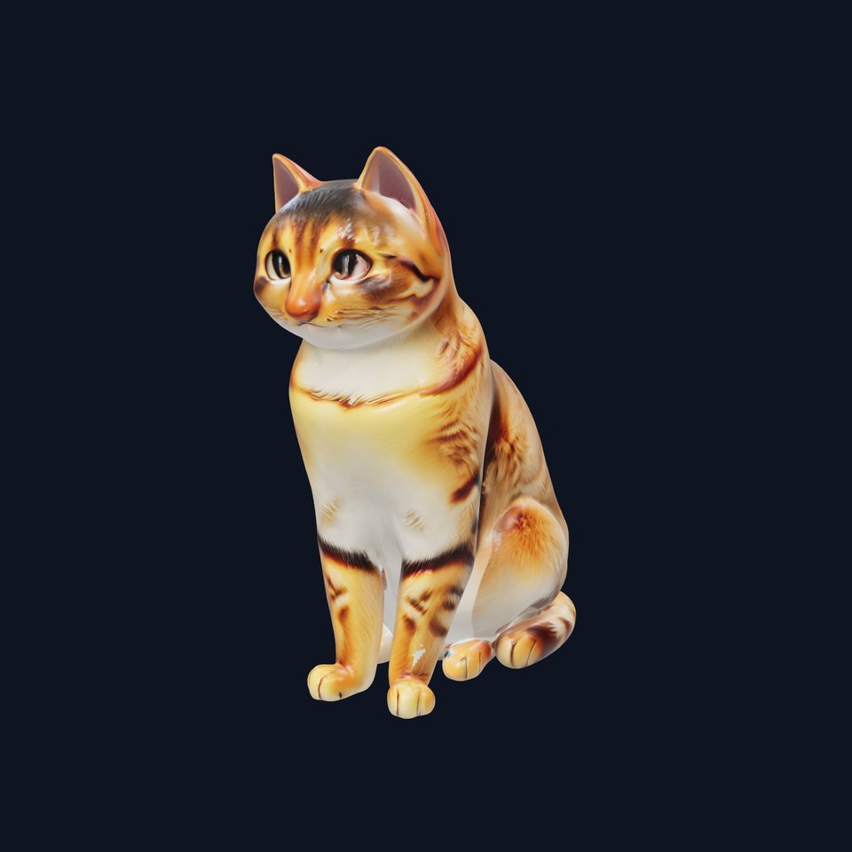 Sitting Cat Realistic Fur Model Pack