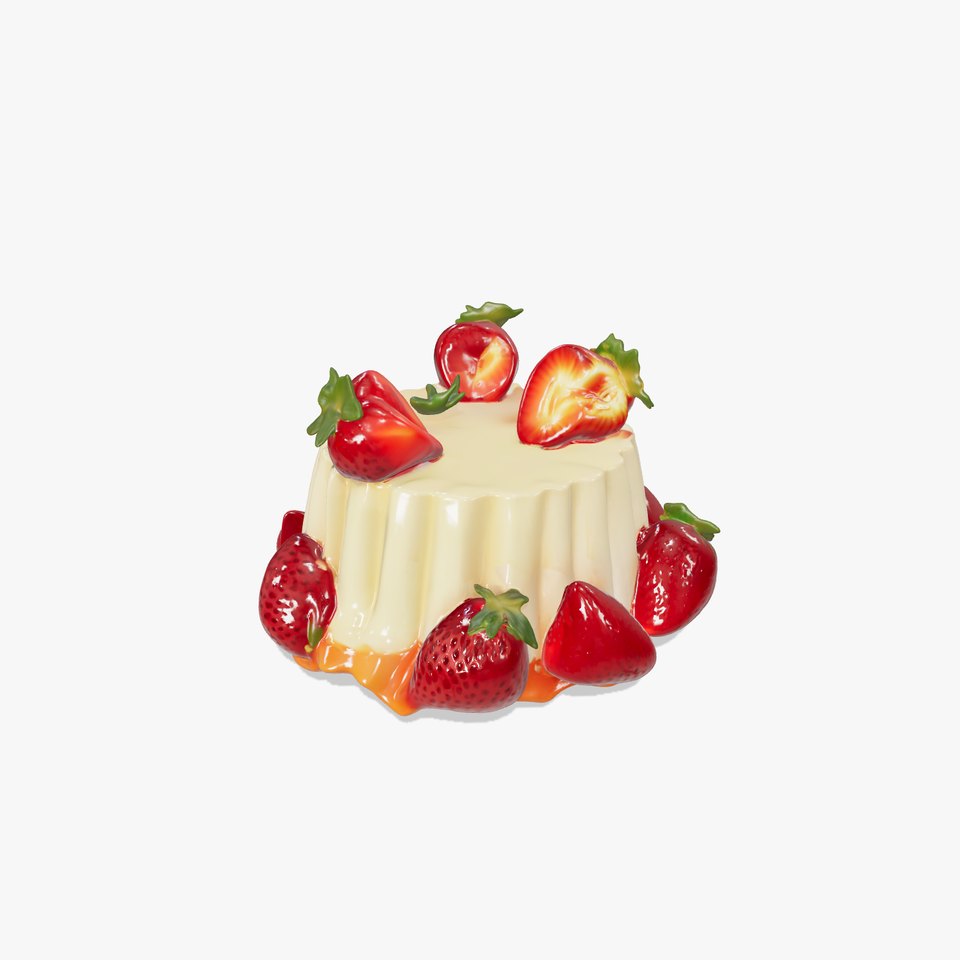 Strawberry Panna Cotta Dessert model pack
