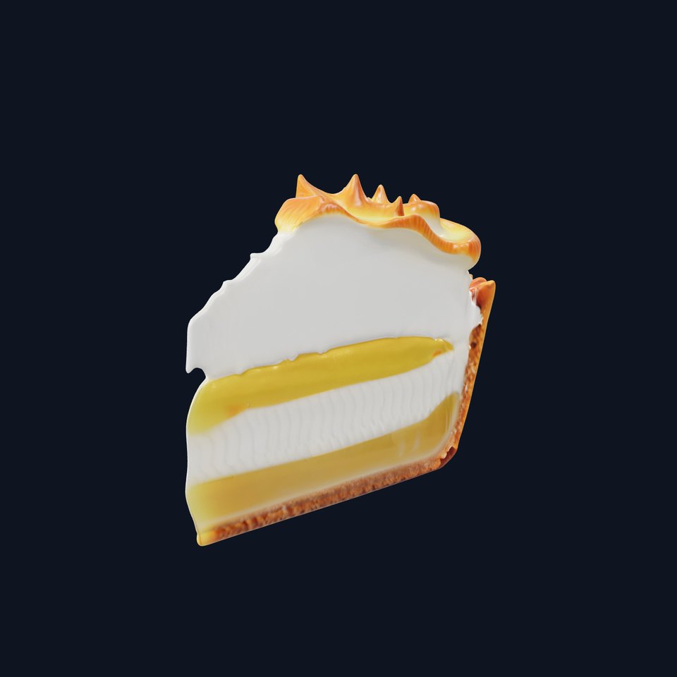 Lemon Meringue Pie Slice Realistic D Model Pack