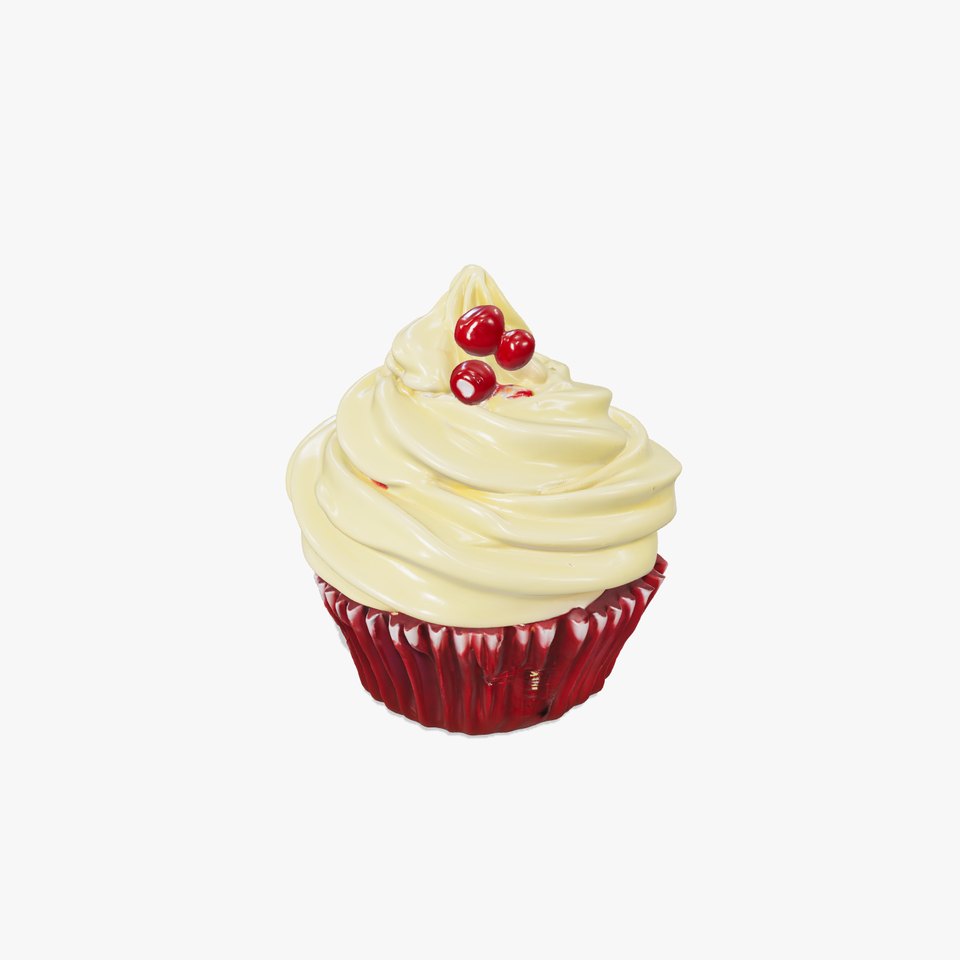 Red Velvet Cupcake with Cream Cheese Frosting model pack