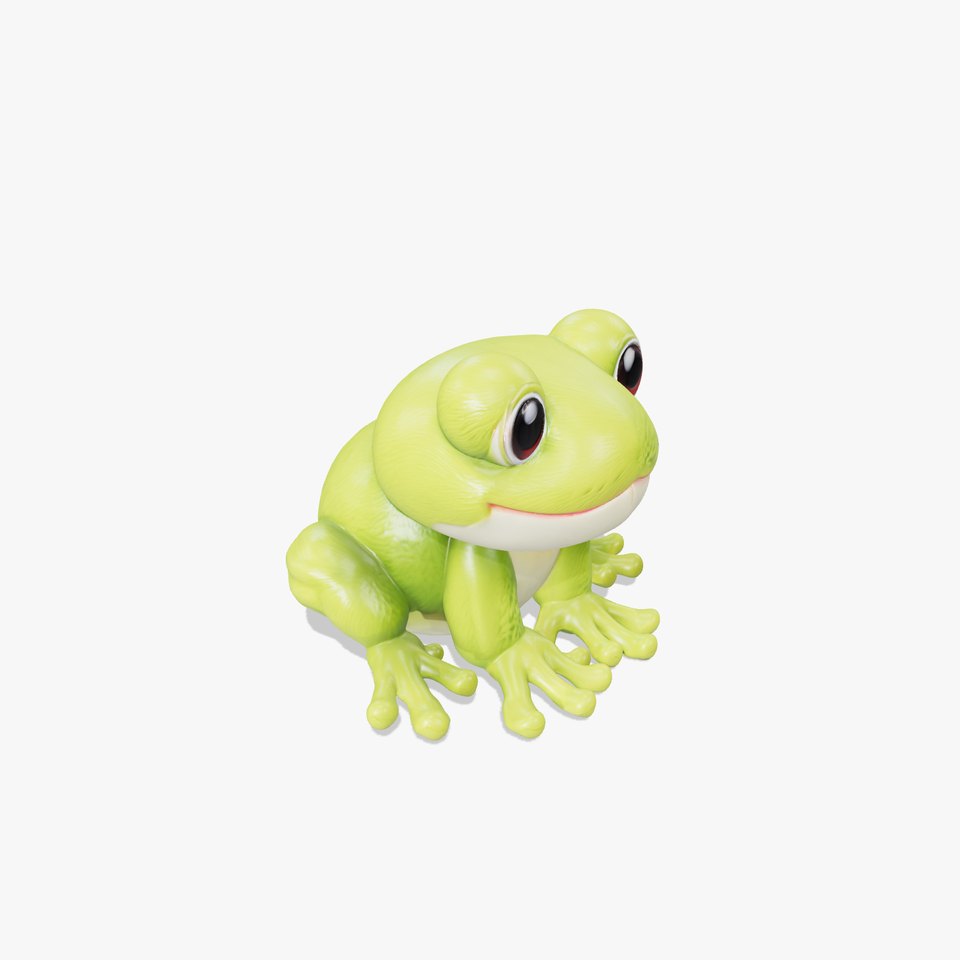 Cute Frog Plush Toy D Model Pack