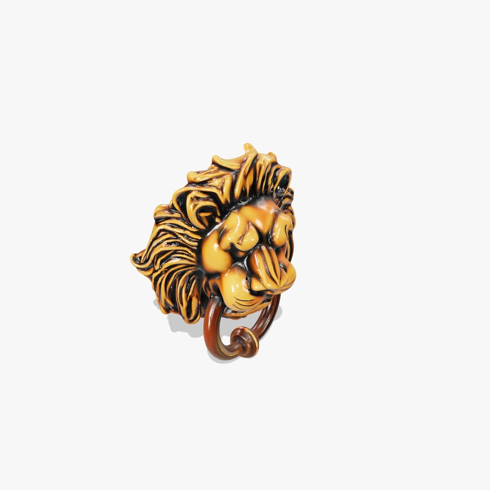 Lion Head Door Knocker D Model Pack