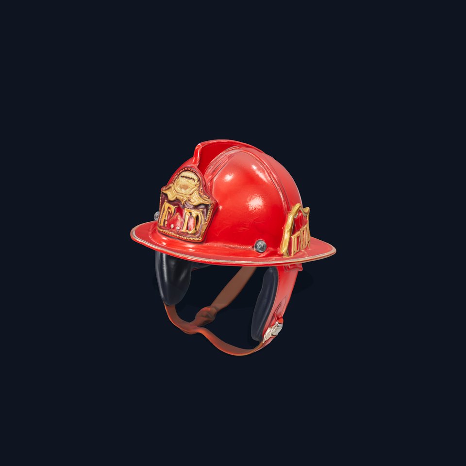 Firefighter Helmet Model Pack with Realistic PBR Textures