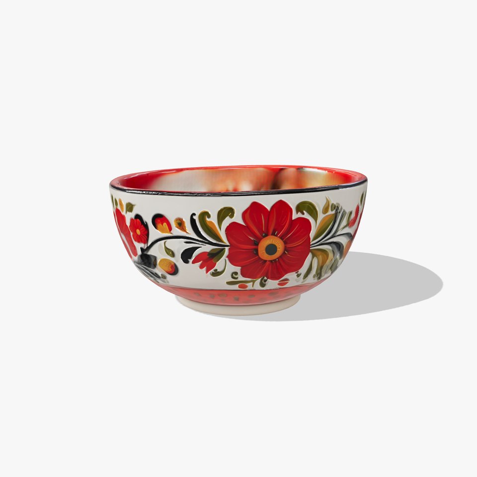 Colorful Floral Bowl Model Pack