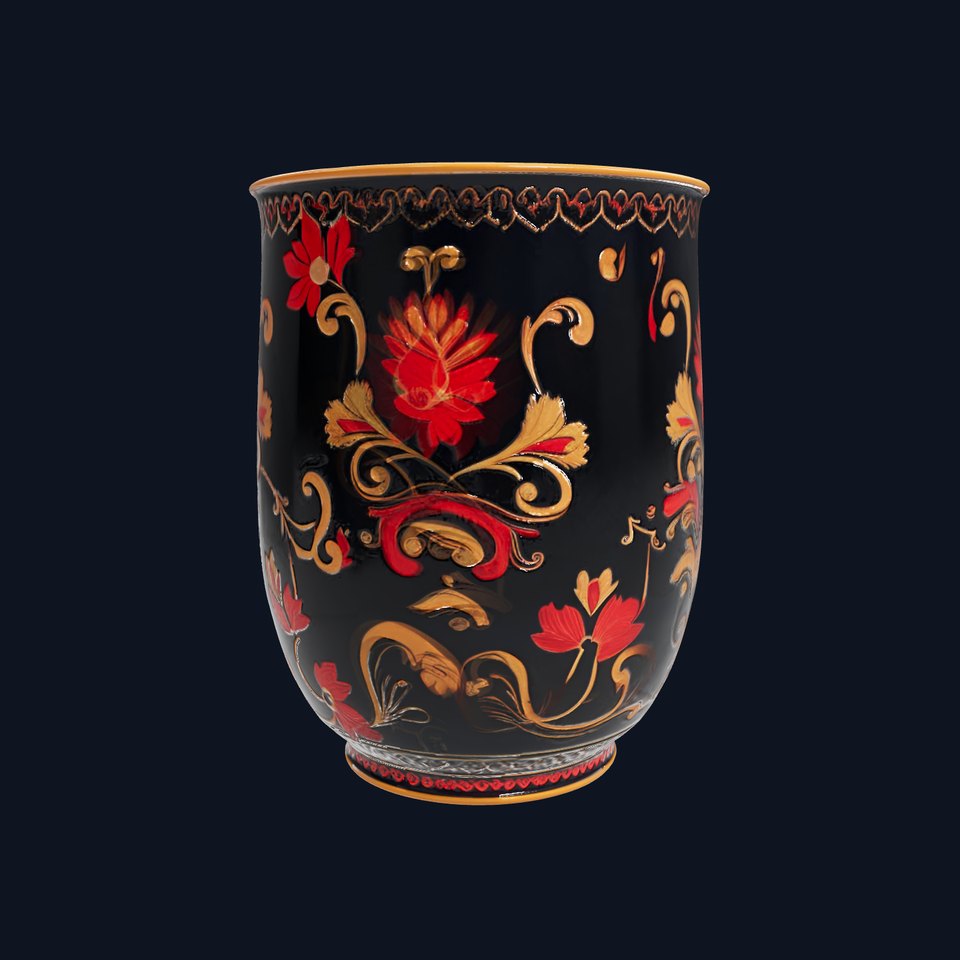 Decorative Floral Vase D Model Pack