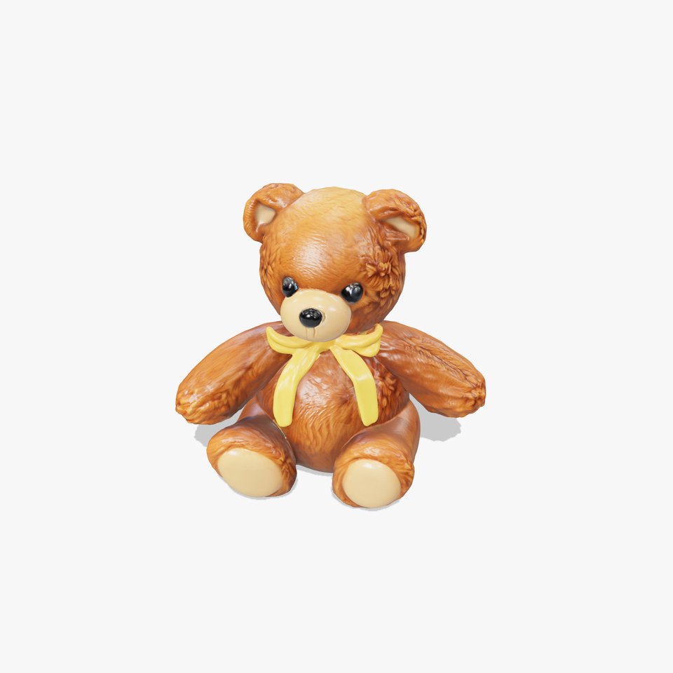 Realistic Plush Teddy Bear D Model Pack