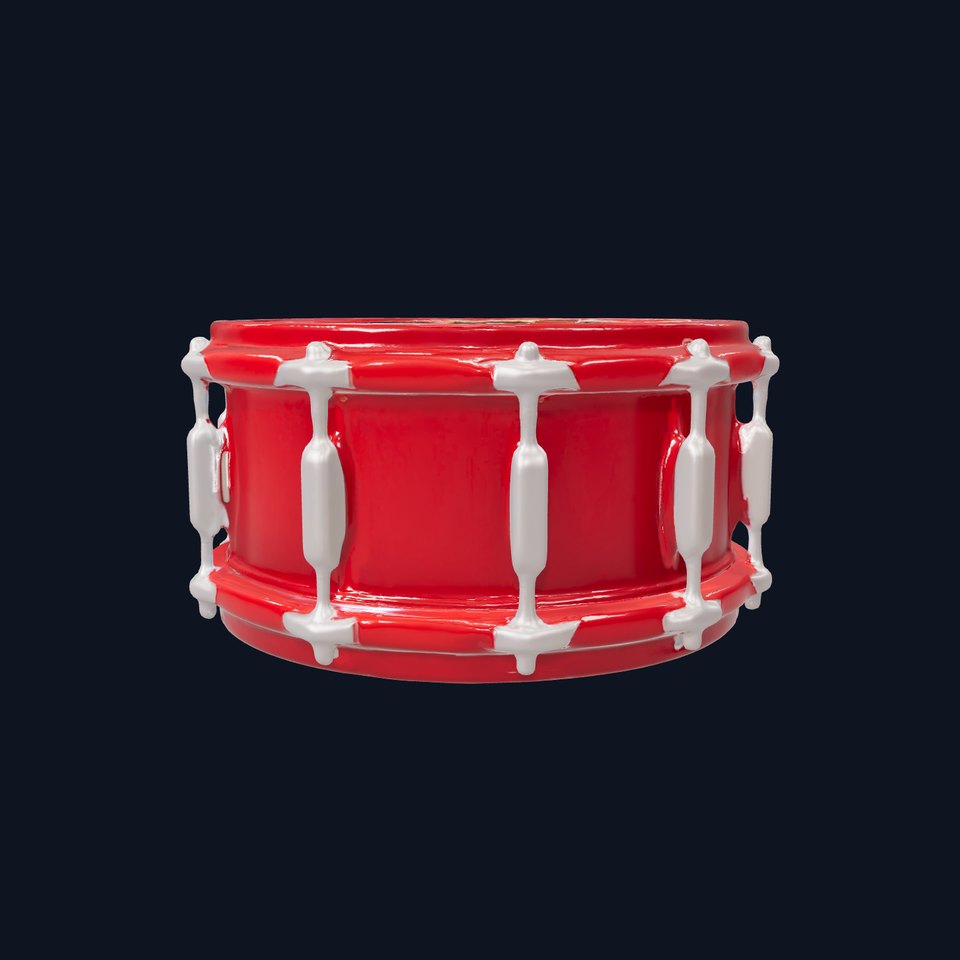 Realistic Red Snare Drum D Model Pack