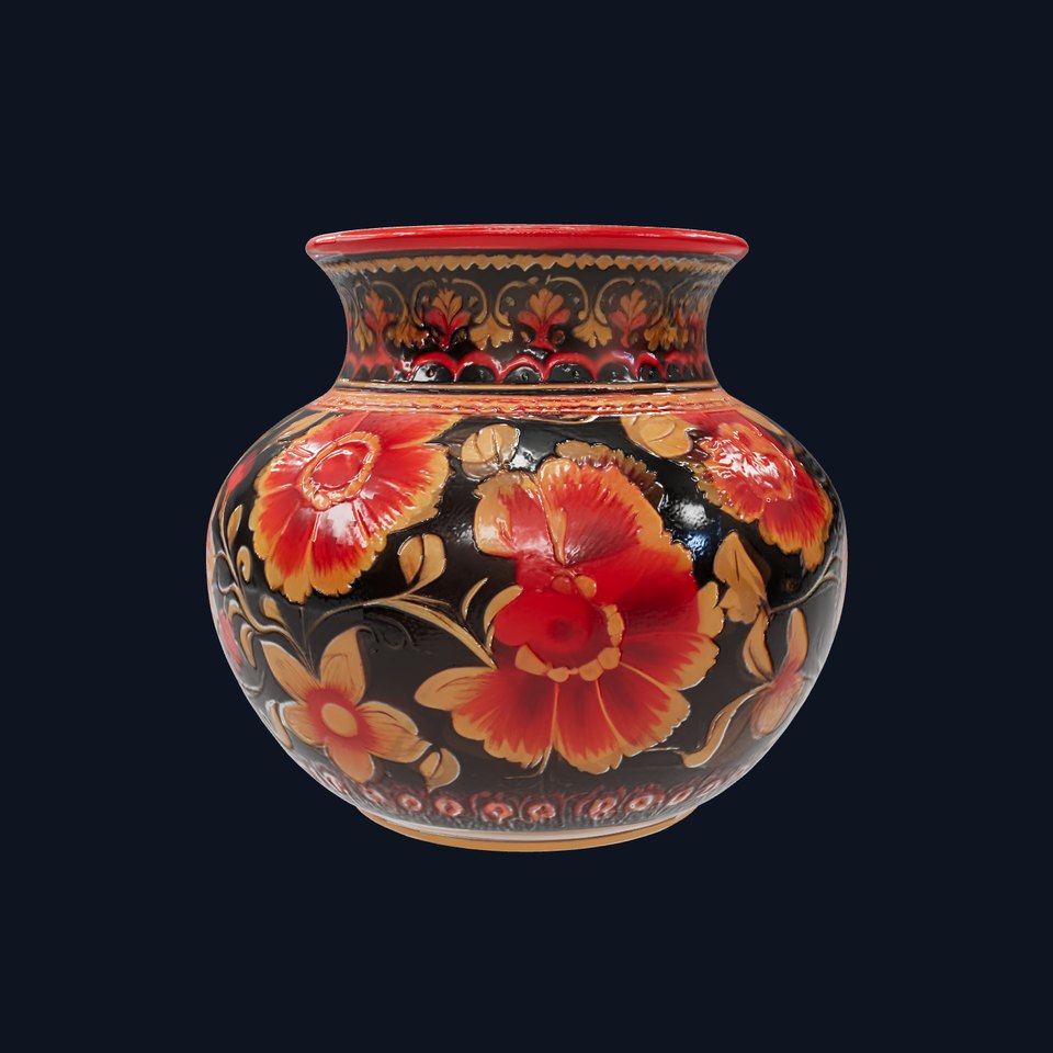 Decorative Floral Vase D Model Pack