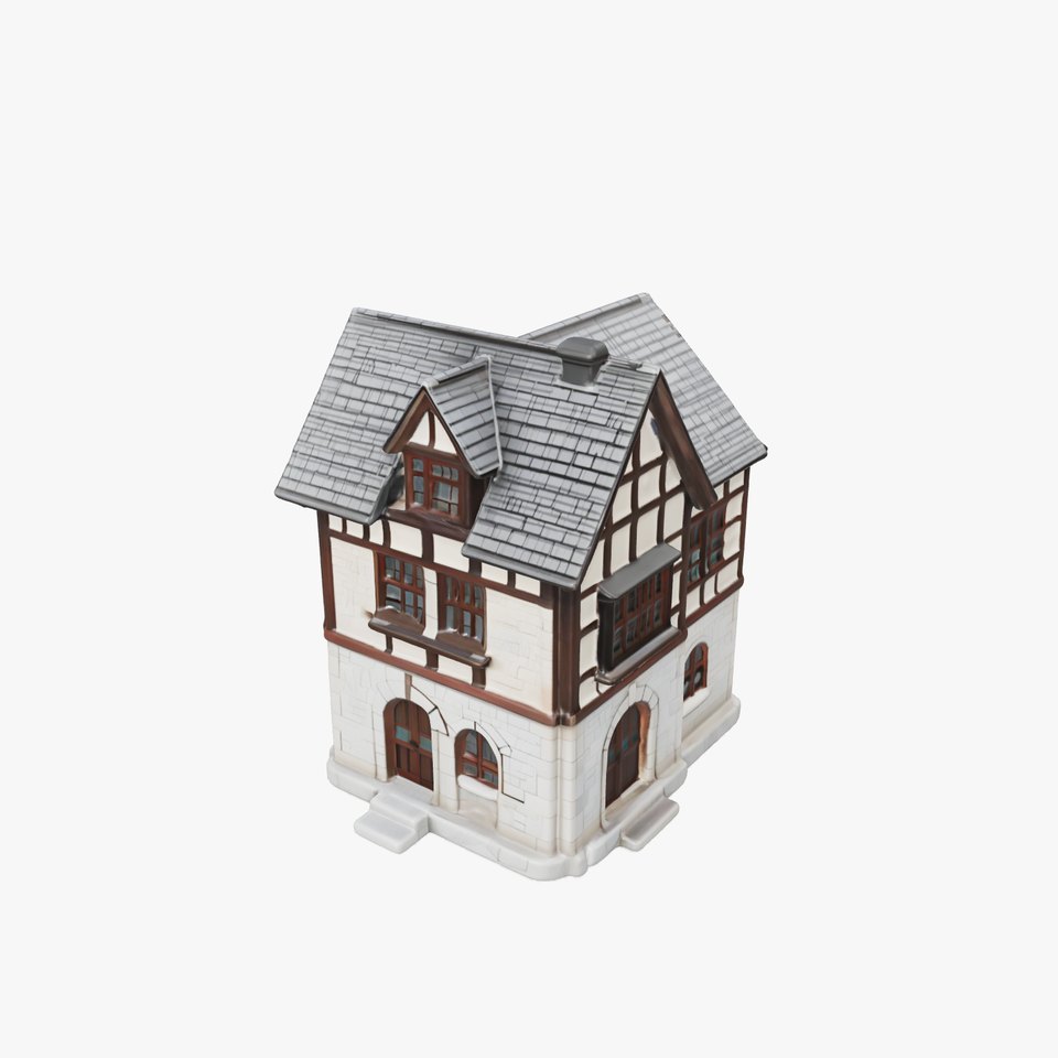 Medieval HalfTimbered House Model Pack for Realistic Rendering