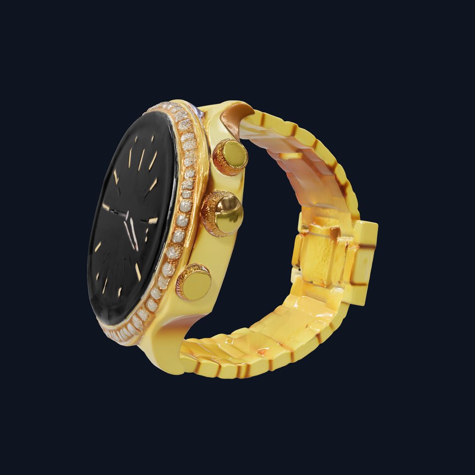 Luxury Gold Watch Model Pack with Detailed Dial and Bezel