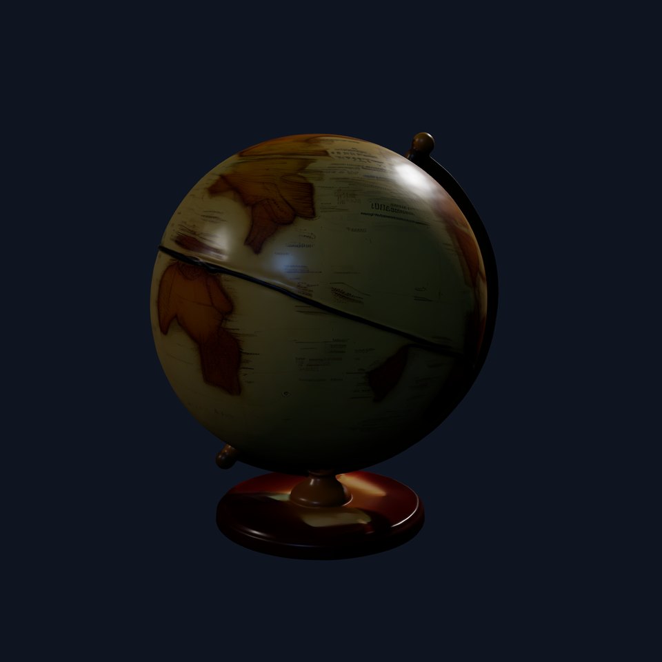 Vintage World Globe D Model Pack for Visualization and Games