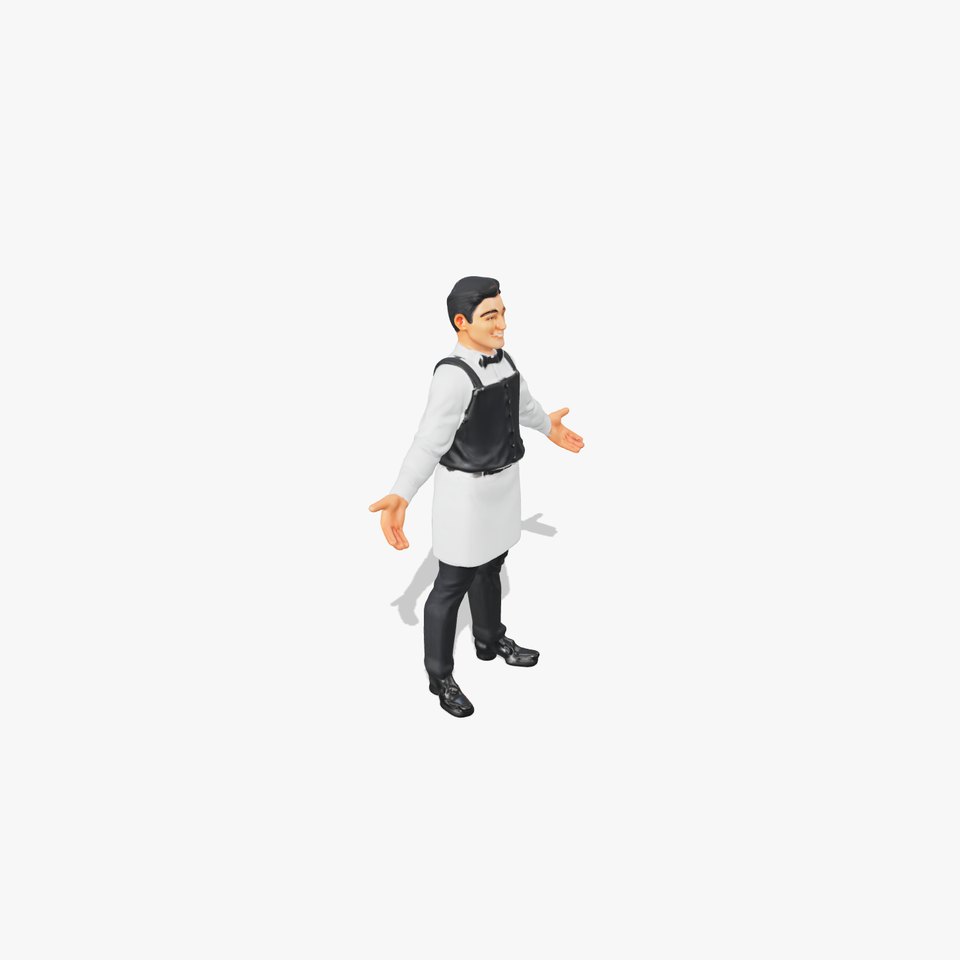 Elegant Waiter Character Model Pack