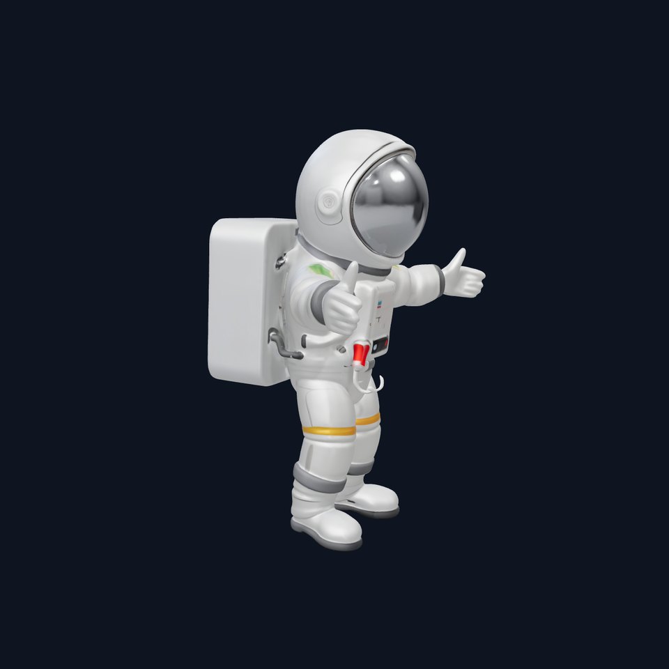 Astronaut Character Model High Mid Low Poly