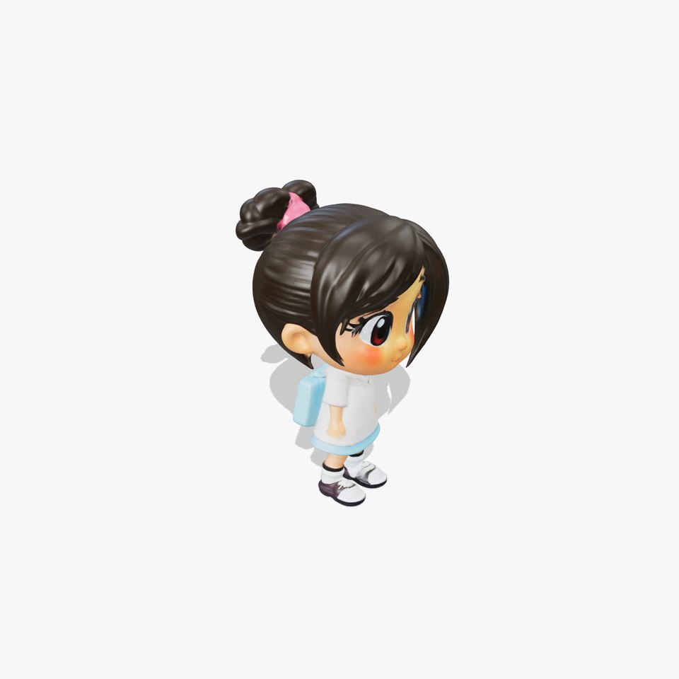 Chibi Schoolgirl in Hoodie Model Pack