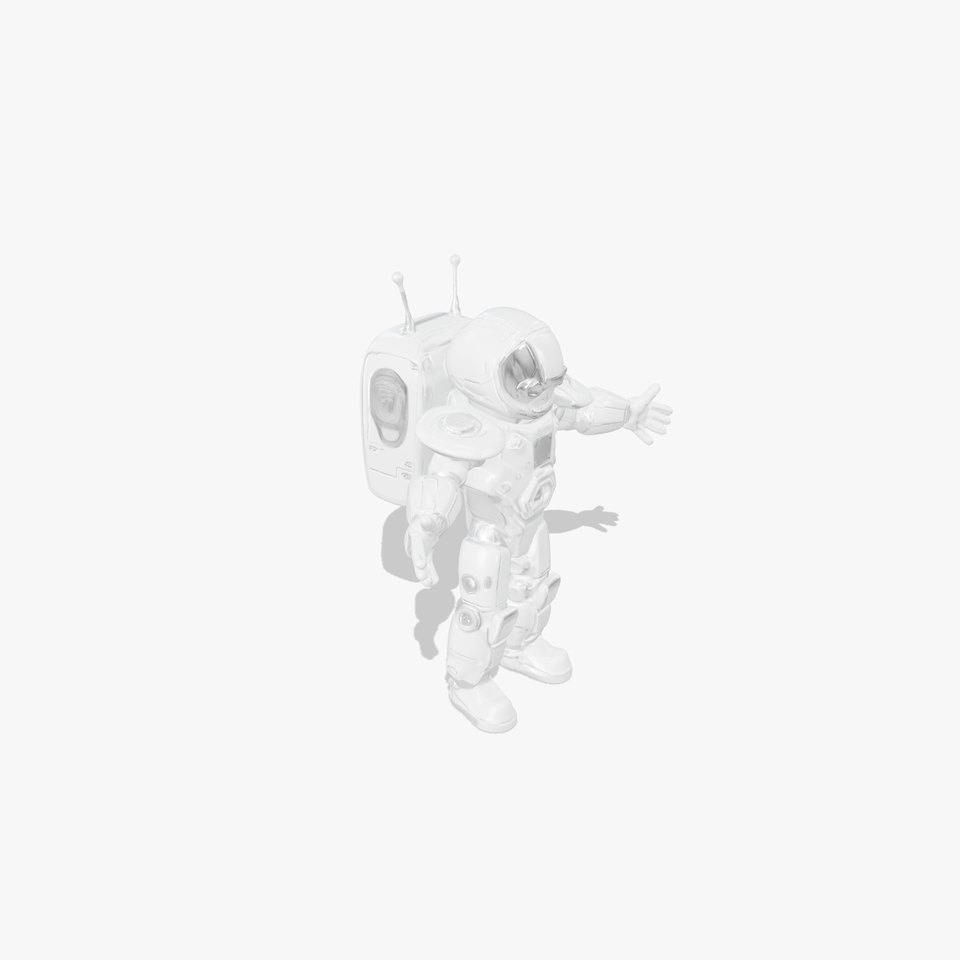 Rigged Futuristic Robotic Humanoid with Glowing Eyes