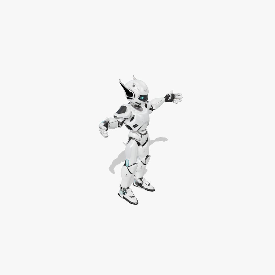 RiggedFuturistic Robot Unit with Advanced Armor and Blue Lights
