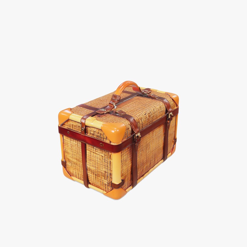 Vintage LeatherWrapped Travel Suitcase Model Pack