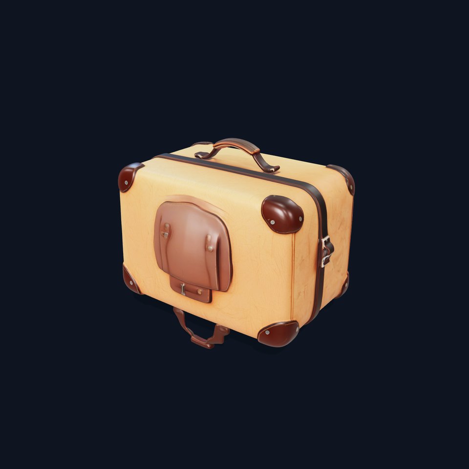 Vintage Leather Suitcase Model Pack for Rendering and Games