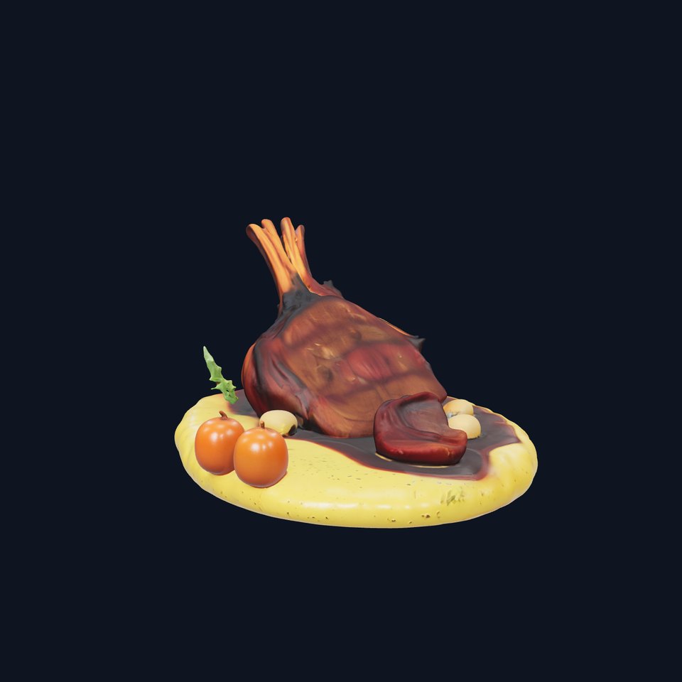 Gourmet Lamb Chop Model Pack for Culinary Renderings