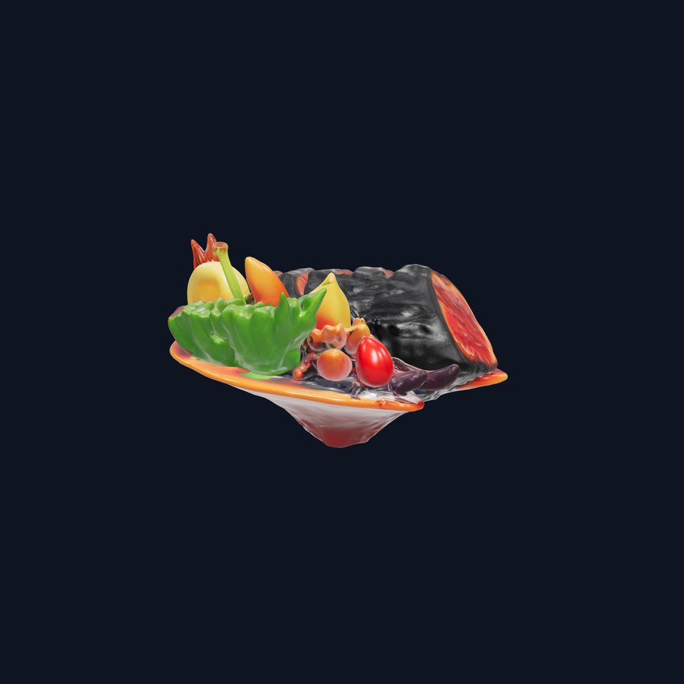 Gourmet Meal Model Pack with Vegetables and Sauce
