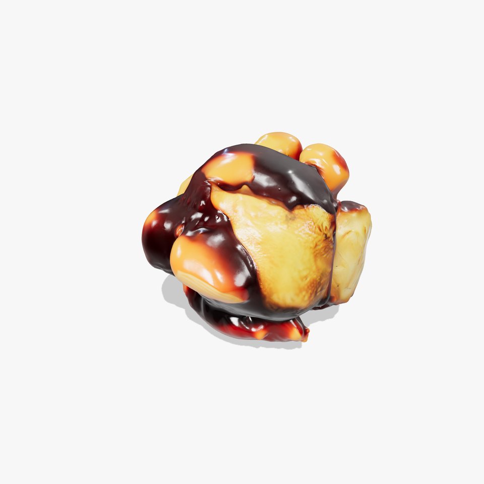 Roasted Chicken Slice Model Pack with Sauce and Garnish