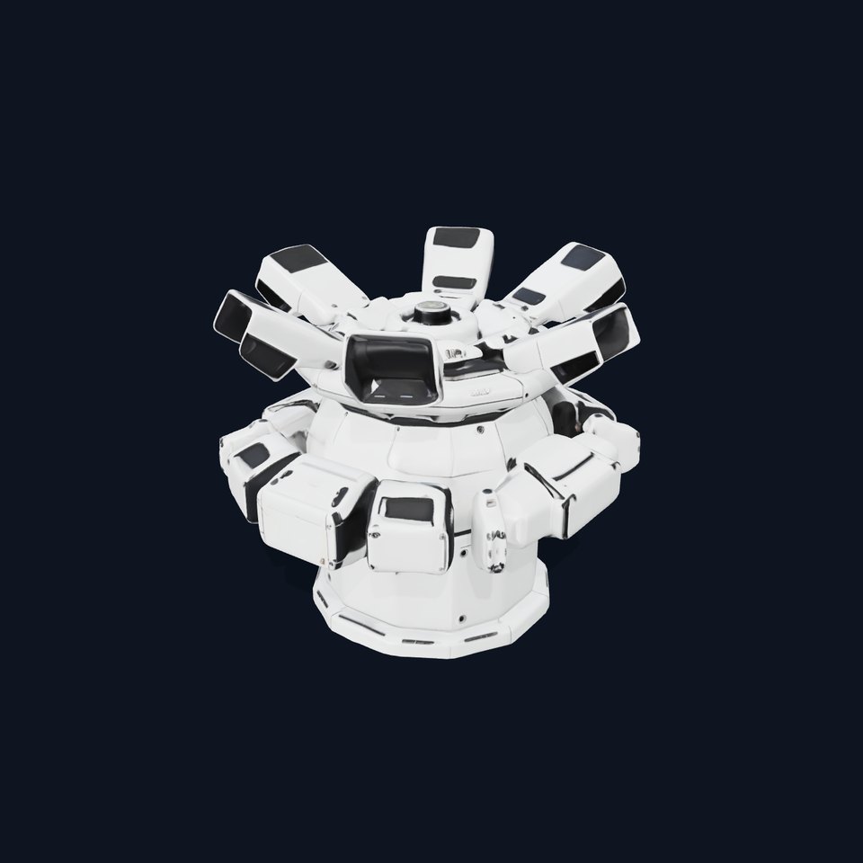 Futuristic Surveillance Turret Model Pack